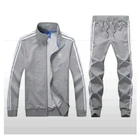 Adidas Original Men's Crested Logo Grey Tracksuits