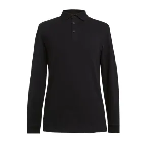 BA008-S Brook Taverner Frederick Mens Long Sleeve Polo Shirt Black Size S