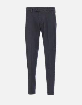 Blue Slim Fit Trousers with Denim Effect