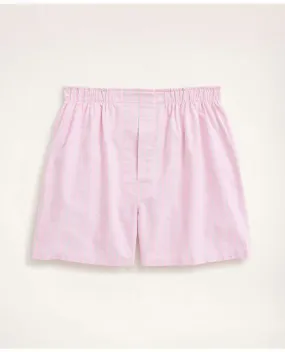 Brooks Brothers Men's Oxford Stripe Boxers Pink