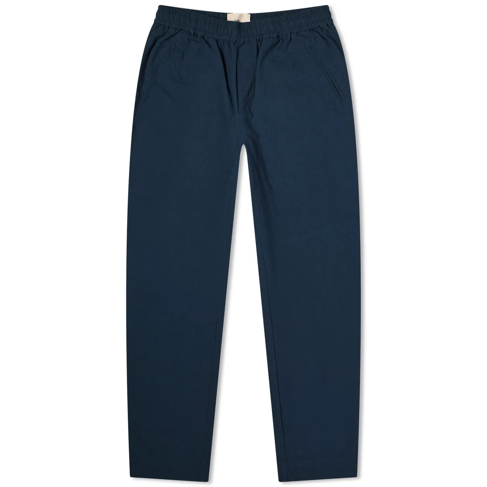 Folk Crinkle Drawcord Assembly Trousers, navy