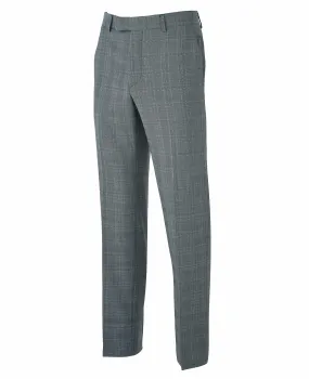 Grey Windowpane Check Tailored Suit Trousers