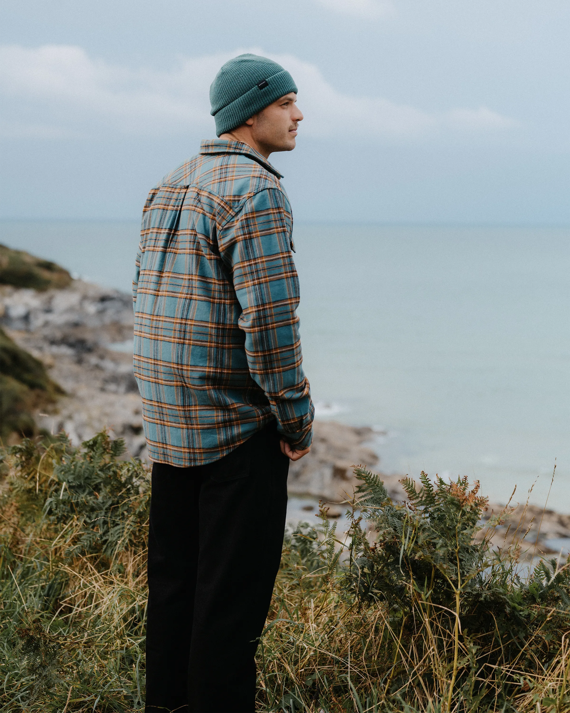 Griffin Flannel Shirt in Bluestone