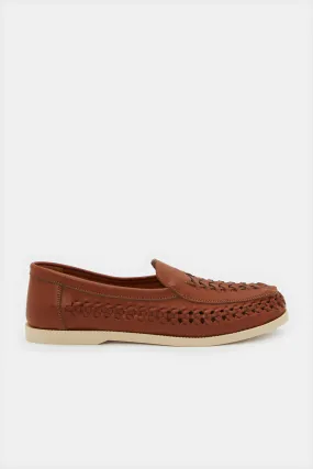 Men Brown Woven Loafer