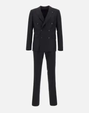 Men's Black Wool Two-Piece Suit