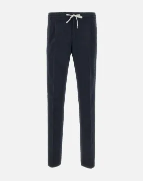 Men's Blue Cotton Cashmere Trousers