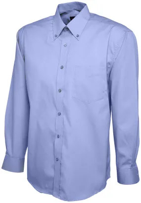 Mens Pinpoint Oxford Full Sleeve Shirt | Mid Blue