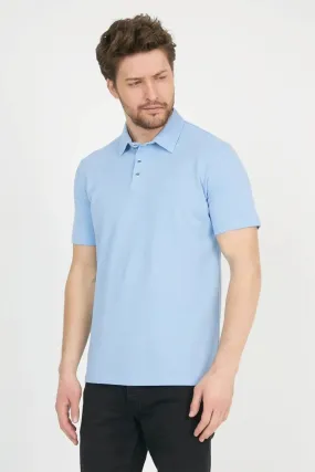 Men's Plain Polo Shirt (Sky)