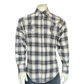 Men's Plush Flannel Sage & Grey Plaid Western Shirt