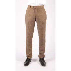 Mens Trousers Tweed Check Vintage Retro Peaky Blinders Tailored Fit 1920s