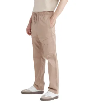 Rare Rabbit Men's Zudi Light Brown Cotton Fabric Drawstring Closure Regular Fit Cargo Style Trouser